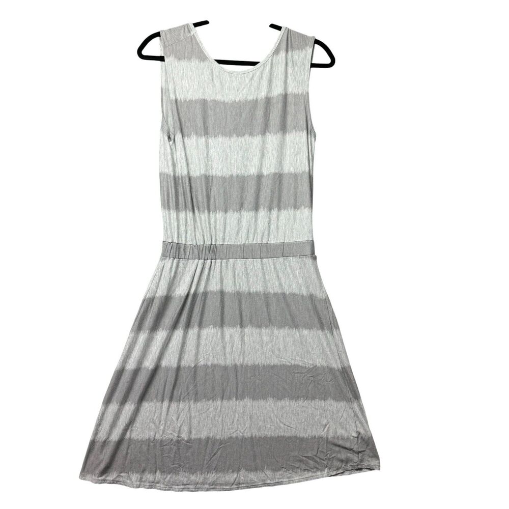 Athleta Dress Women's Small Gray Sleeveless Striped Lively Cross Back Stretch